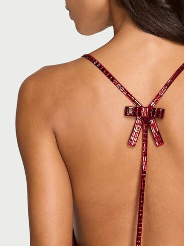 Victoria's Secret Crystal Bow Satin Mini Slip in Saudi Arabia