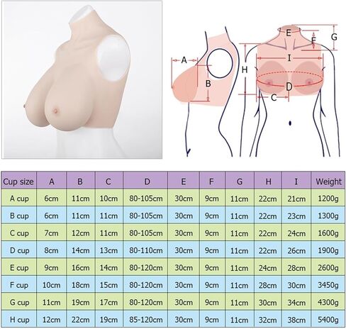 ALKANI High Neck Style Realistic Silicone Fake Breasts Fake Boobs Enhancer Suitable for Mastectomy Halloween Christmas Prom (Color : Lvory White, Size : H~5400g) in Saudi Arabia