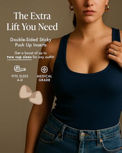 Sticky Push Up Inserts, Double Sided Sticky Bra Inserts, Adhesive Bra Pads, Sticky Bra Lift, Push Up for Bikini in Saudi Arabia