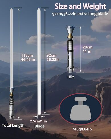 Light Saber Motion Control Dueling Light Saber, 12 RGB Colors 16 FX Sound Fonts, Pro Light Sabers for Adults, Light Sabers for Kids, Smooth Swing Premium Hilt Force FX Saber Toy Christmas Cosplay Gift in Saudi Arabia