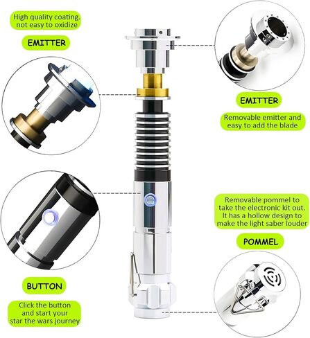 Light Saber Motion Control Dueling Light Saber, 12 RGB Colors 16 FX Sound Fonts, Pro Light Sabers for Adults, Light Sabers for Kids, Smooth Swing Premium Hilt Force FX Saber Toy Christmas Cosplay Gift in Saudi Arabia