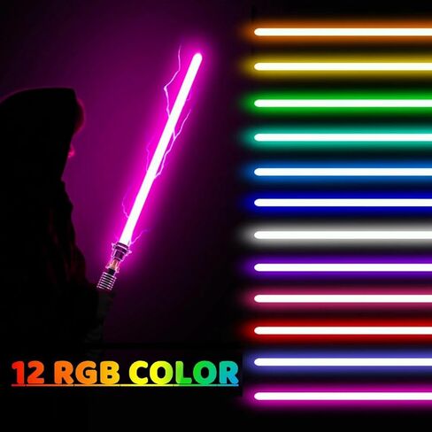 Light Saber Motion Control Dueling Light Saber, 12 RGB Colors 16 FX Sound Fonts, Pro Light Sabers for Adults, Light Sabers for Kids, Smooth Swing Premium Hilt Force FX Saber Toy Christmas Cosplay Gift in Saudi Arabia
