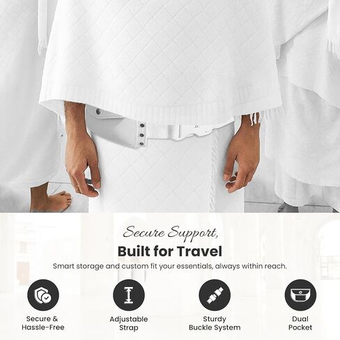 Islamic Men’s Hypoallergenic Ihram Luxury Set – Premium Microfiber Ihram for Hajj and Umrah with Handsfree Umbrella, Portable Fan, Belt, Digital Tasbeeh, Miswak and Vaseline Hajj Essentials Kit in Saudi Arabia