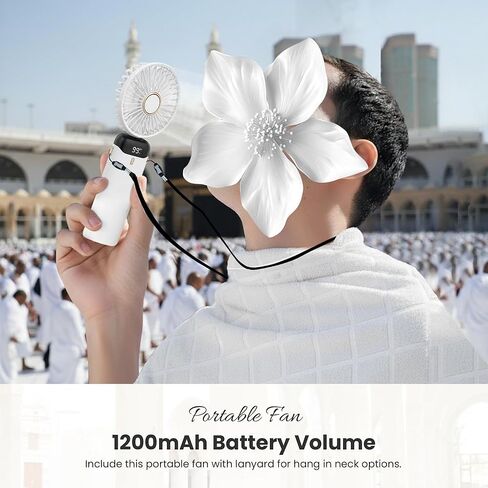 Islamic Men’s Hypoallergenic Ihram Luxury Set – Premium Microfiber Ihram for Hajj and Umrah with Handsfree Umbrella, Portable Fan, Belt, Digital Tasbeeh, Miswak and Vaseline Hajj Essentials Kit in Saudi Arabia