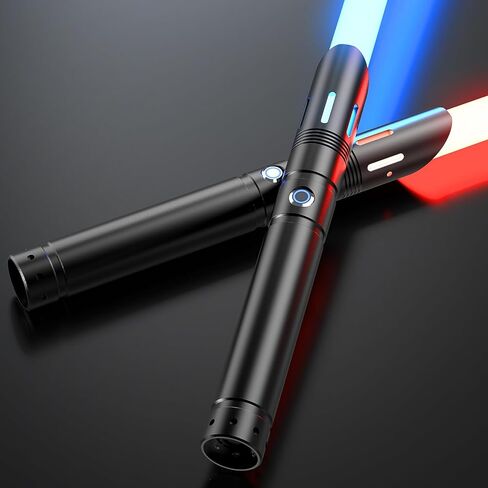 سيف ضوئي، سيف ضوئي مزدوج الشفرات، 4 خطوط صوتية، 12 لون RGB FX Metal Hilt Light Sabers 40 بوصة سيوف ضوئية حقيقية 2pack للبالغين/الأطفال هدية عيد الميلاد وعيد الهالوين in Kuwait