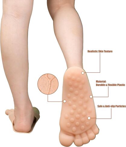 Funny Feet Slippers - Gag Gifts, Funny White Elephant Gifts Costumes Barefoot Slippers Novelty Plastic Costume Feet Toe Shoe Big Foot Realistic Costume Accessories in Saudi Arabia