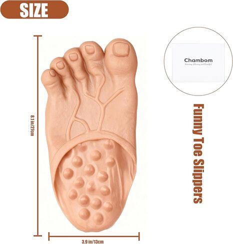 Funny Feet Slippers - Gag Gifts, Funny White Elephant Gifts Costumes Barefoot Slippers Novelty Plastic Costume Feet Toe Shoe Big Foot Realistic Costume Accessories in Saudi Arabia