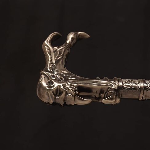 36" Metal Fantasy Skull Claw Walking Cane - Ornate Dragon-Inspired Head Stick for Cosplay, Collection & Decor in Saudi Arabia