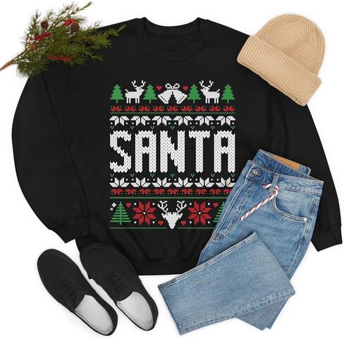 قمصان عيد الميلاد للأزواج - سترة سانتا المتطابقة للزوجين من I'm So Good Santa Came Twice - سترة قبيحة متطابقة للأزواج - - قميص Santa Came Twice - تي شيرت بيجامة لأزياء العطلات in Kuwait
