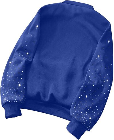 Womens Cute Rhinestone Pullover Sweatshirt Oversized Long Sleeve Tops Christmas Costume With Pocket Winter Clothes in Saudi Arabia