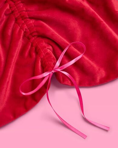 xo, Fetti Red Velvet Christmas Tree Skirt | 41" | Pinkmas Holiday Decorations, Merry Xmas Party Accessory, Girly Tree Stand Collar Blanket, Ruching Details in Saudi Arabia