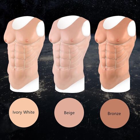 Heavy Feel Realistic Silicone Muscle Suit Men Chest Fake Abs Women Muscle Cosplay Drag Halloween Bodysuit Vest in Saudi Arabia