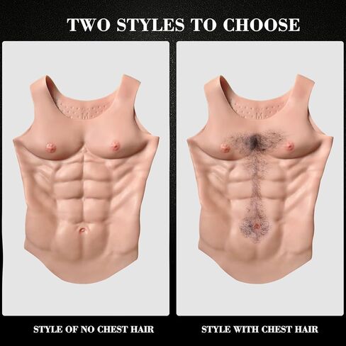 Heavy Feel Realistic Silicone Muscle Suit Men Chest Fake Abs Women Muscle Cosplay Drag Halloween Bodysuit Vest in Saudi Arabia