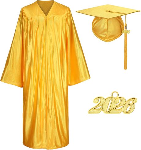 طقم ثوب وقبعة تخرج لامعة مع شرابة، للبالغين من الجنسين درجة البكالوريوس في الجامعة والمدرسة الثانوية in Kuwait