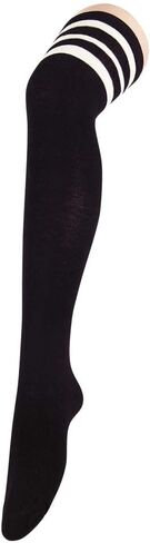 Zando Womens Stripes Thigh High Socks Thigh Highs Casual Knee High Stockings in Kuwait