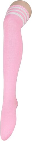 Zando Womens Stripes Thigh High Socks Thigh Highs Casual Knee High Stockings in Kuwait
