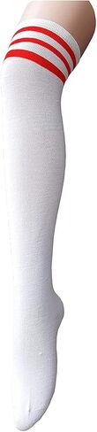 Zando Womens Stripes Thigh High Socks Thigh Highs Casual Knee High Stockings in Kuwait