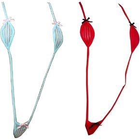 Womens Micro Swimsuit Sexy One Piece Tiny String Swimwear Striped Bikini Lingerie Exotic Costumes in Kuwait