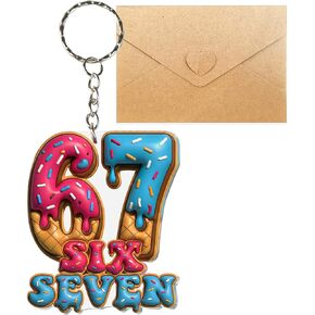 67 Meme Keychain - Funny 6 7 Keychains - Backpack & Bag Charm Accessory - Trendy Six Seven Gift for Teens Kids in Saudi Arabia