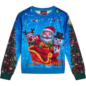 سترة عيد الميلاد القبيحة للأولاد - سترة سانتا إلف ولاما هوليداي جرافيك مضحكة لعيد الميلاد للأولاد (المقاسات: 8-18) in Kuwait