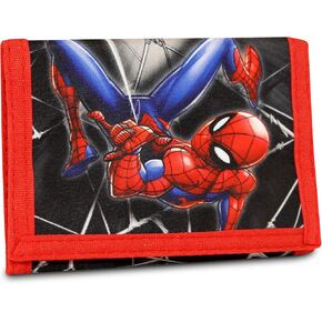 محفظة Marvel Spiderman للأولاد والبنات مع حامل بطاقات ثلاثي الطي مع جيب بسحاب، هدايا للمراهقين والأطفال. in Kuwait