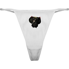 ملابس داخلية رفيعة كلاسيكية من CafePress باللون الأسود على شكل قطة سوشي، سراويل داخلية نسائية in Kuwait