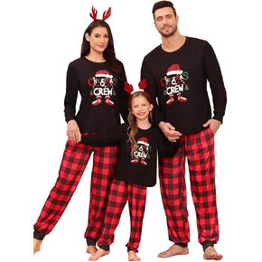 Swomog Christmas مطابقة الزوجين Pajamas مجموعات عائلة Xmas Jammies غير رسمية طويلة الأكمام مجموعات ملابس النوم in Kuwait