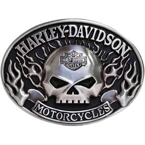مشبك حزام جمجمة مناعة للرجال من Harley-Davidson، لمسة نهائية من النيكل العتيق in Kuwait