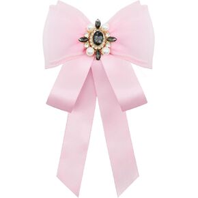 Rhinestone Bow Ties for Women, Adjustable Pre-Tied Ribbon Bow Ties Pearl Womens Bowties for Wedding Banquet Party in Saudi Arabia