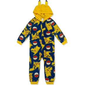 بيجامة Pokémon Kids Onesie - بطانية نوم بغطاء للرأس بأكمام طويلة للأولاد - زي قطعة واحدة - ترخيص رسمي in Kuwait