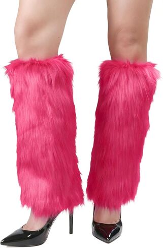 WMG Furry Faux Fur Leg Warmers For Women Fur Long Boot Covers Fluffy and Stretchy Leg Warmers For Christmas Cosplay in Saudi Arabia