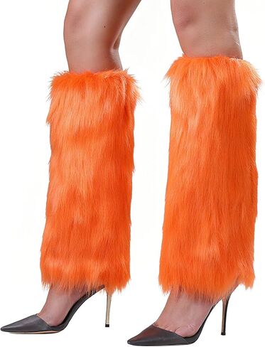 WMG Furry Faux Fur Leg Warmers For Women Fur Long Boot Covers Fluffy and Stretchy Leg Warmers For Christmas Cosplay in Saudi Arabia