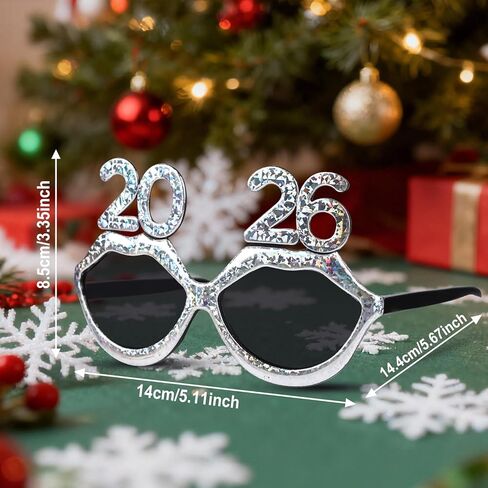 6PCS 2026 Happy New Year's Eve Glasses Plastic Eyeglasses Party Photo Props Supplies in Saudi Arabia