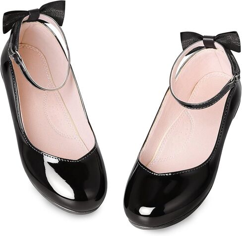 Bigwow Girls Mary Jane Dress Shoes أحذية الأميرة المسطحة مع القوس لحفلات الزفاف زهرة فتاة العودة إلى المدرسة للأطفال الصغار الكبار in Kuwait