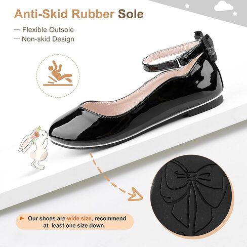 Bigwow Girls Mary Jane Dress Shoes أحذية الأميرة المسطحة مع القوس لحفلات الزفاف زهرة فتاة العودة إلى المدرسة للأطفال الصغار الكبار in Kuwait