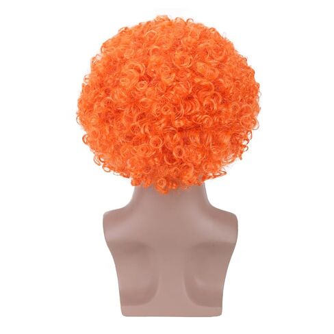 Dark Orange Afro Wig Boys Short Disco Blue Very Curly Cosplay Wig Kids 80s Cosplay Wigs in Saudi Arabia