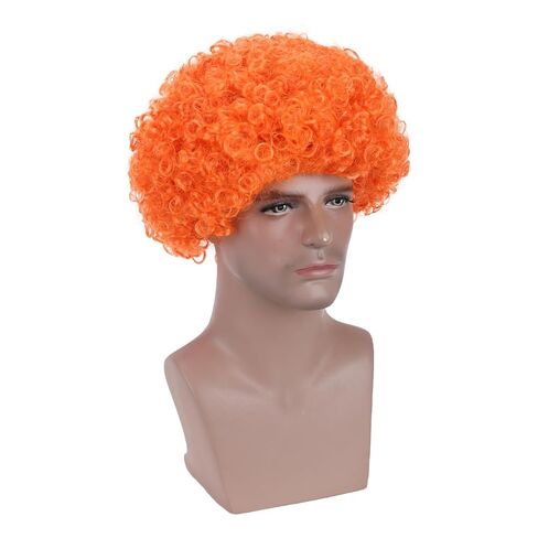 Dark Orange Afro Wig Boys Short Disco Blue Very Curly Cosplay Wig Kids 80s Cosplay Wigs in Saudi Arabia