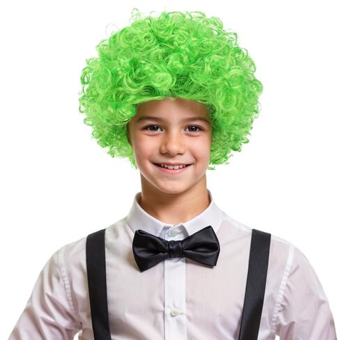 Dark Orange Afro Wig Boys Short Disco Blue Very Curly Cosplay Wig Kids 80s Cosplay Wigs in Saudi Arabia