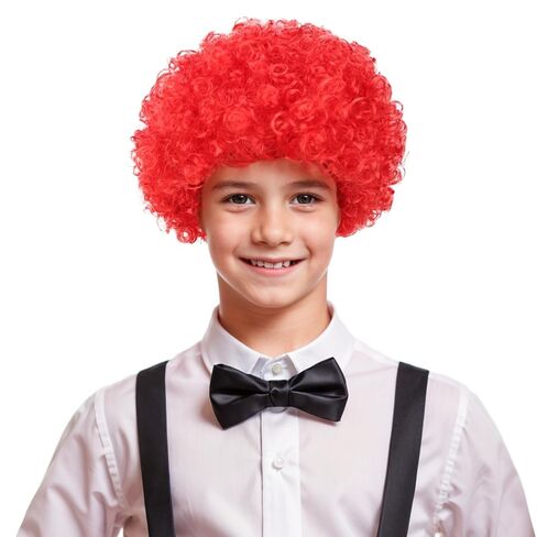 Dark Orange Afro Wig Boys Short Disco Blue Very Curly Cosplay Wig Kids 80s Cosplay Wigs in Saudi Arabia