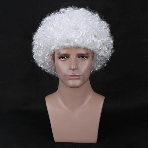 Dark Orange Afro Wig Boys Short Disco Blue Very Curly Cosplay Wig Kids 80s Cosplay Wigs in Saudi Arabia