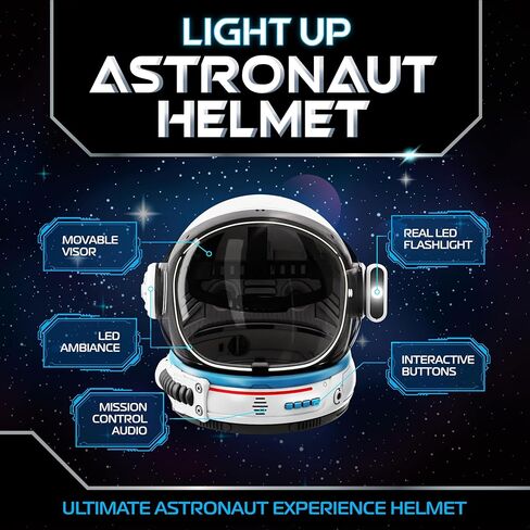Astronaut Helmet Costumes for kids Nasa Astronaut LED Helmet with Movable Visor & Mission Sounds Toddler Halloween Costume Girl & Boy, Role-Play Dress up in Saudi Arabia