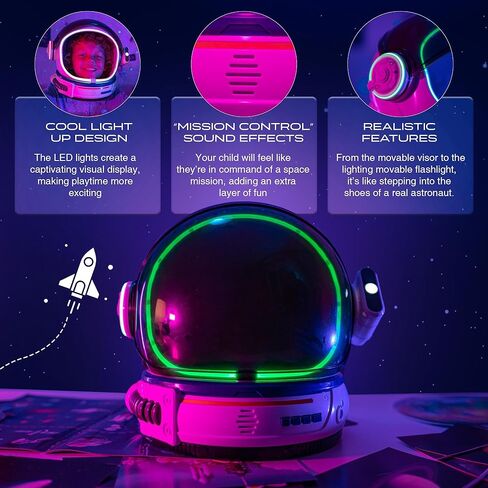 Astronaut Helmet Costumes for kids Nasa Astronaut LED Helmet with Movable Visor & Mission Sounds Toddler Halloween Costume Girl & Boy, Role-Play Dress up in Saudi Arabia