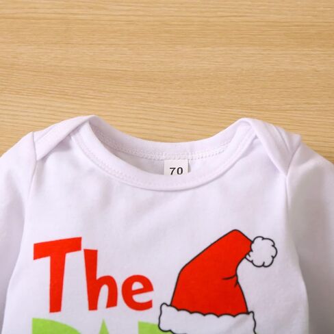 Infant Baby Girl Boy Christmas Outfit Letter Romper Furry Suspender Pants Skirt Newborn First Christmas Clothes Set in Saudi Arabia