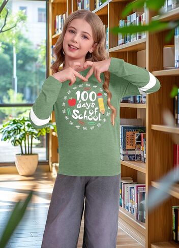 قميص 100 يوم من المدرسة للأطفال: قمصان Happy 100 Day للأولاد والبنات تيشيرتات يوم المدرسة تي شيرت لطيف برسومات 4-12 سنة in Kuwait