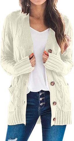 Long Cardigan Sweaters for Women with Pockets Long Sleeve Button Down Cardigans Knitted Warm Outerwear Winter Coat in Saudi Arabia