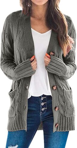 Long Cardigan Sweaters for Women with Pockets Long Sleeve Button Down Cardigans Knitted Warm Outerwear Winter Coat in Saudi Arabia