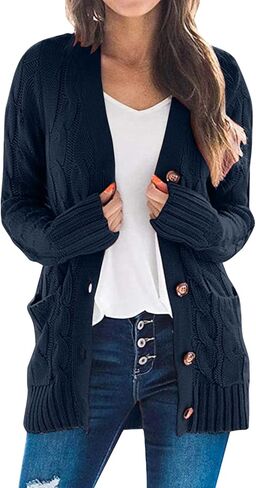 Long Cardigan Sweaters for Women with Pockets Long Sleeve Button Down Cardigans Knitted Warm Outerwear Winter Coat in Saudi Arabia