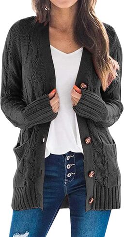 Long Cardigan Sweaters for Women with Pockets Long Sleeve Button Down Cardigans Knitted Warm Outerwear Winter Coat in Saudi Arabia