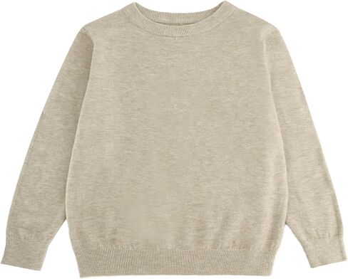 Boys&Girls' Uniform Cotton Crewneck Sweater, Long Sleeve Pullover Thermal Wool Solid Knit Top in Saudi Arabia