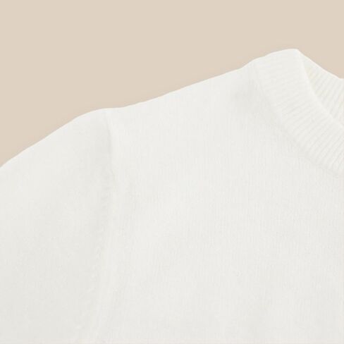 Boys&Girls' Uniform Cotton Crewneck Sweater, Long Sleeve Pullover Thermal Wool Solid Knit Top in Saudi Arabia